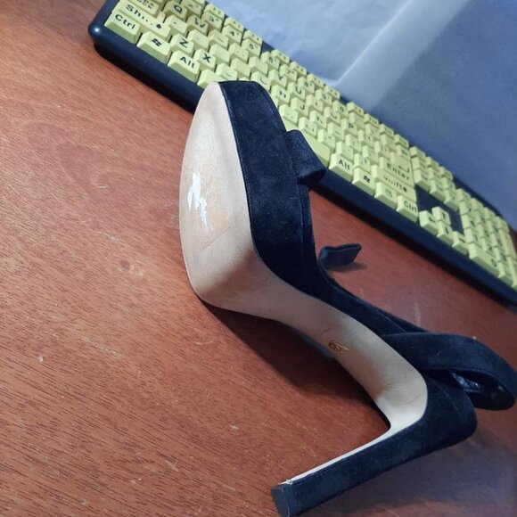 NEW ! Veronica Beard Darcelle Ankle Strap Stiletto Sandal Black Size 7.5 - Picture 5 of 7